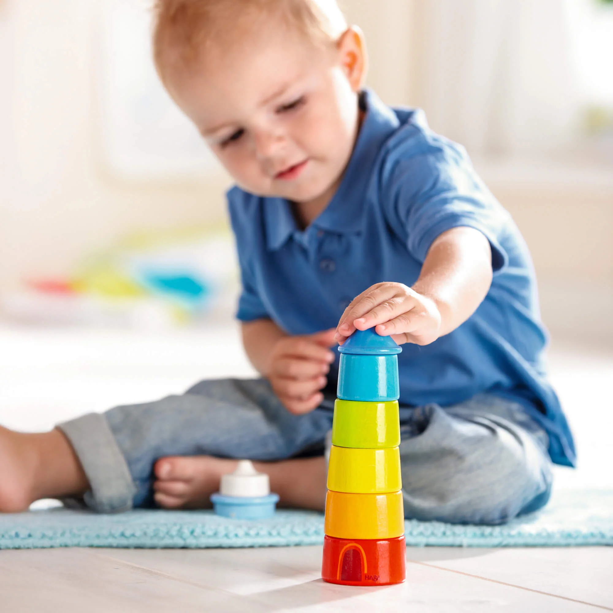 Lighthouse Wooden Rainbow Stacker - Image 3