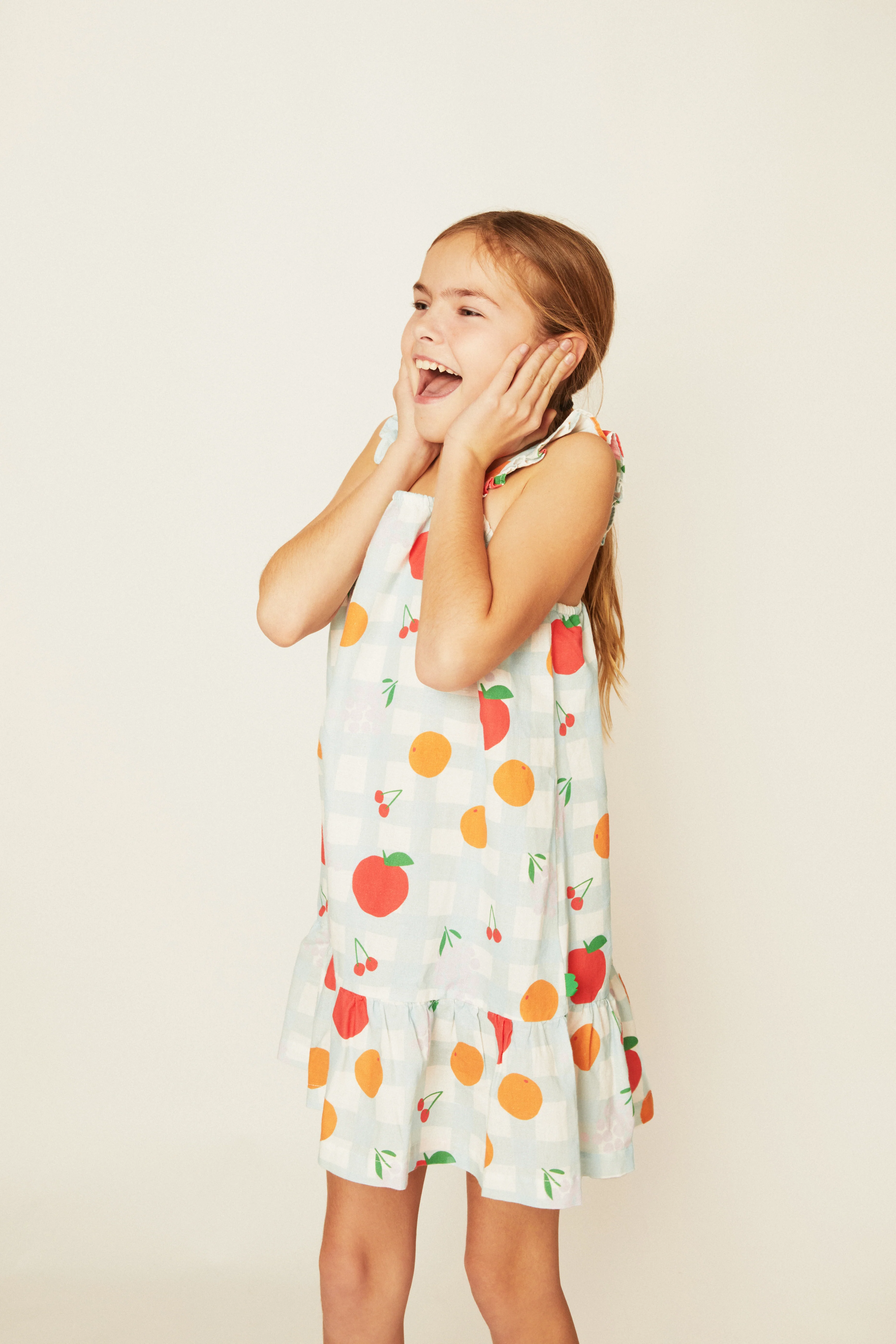 Linen Picnic Kid Ruffle Dress - Image 10
