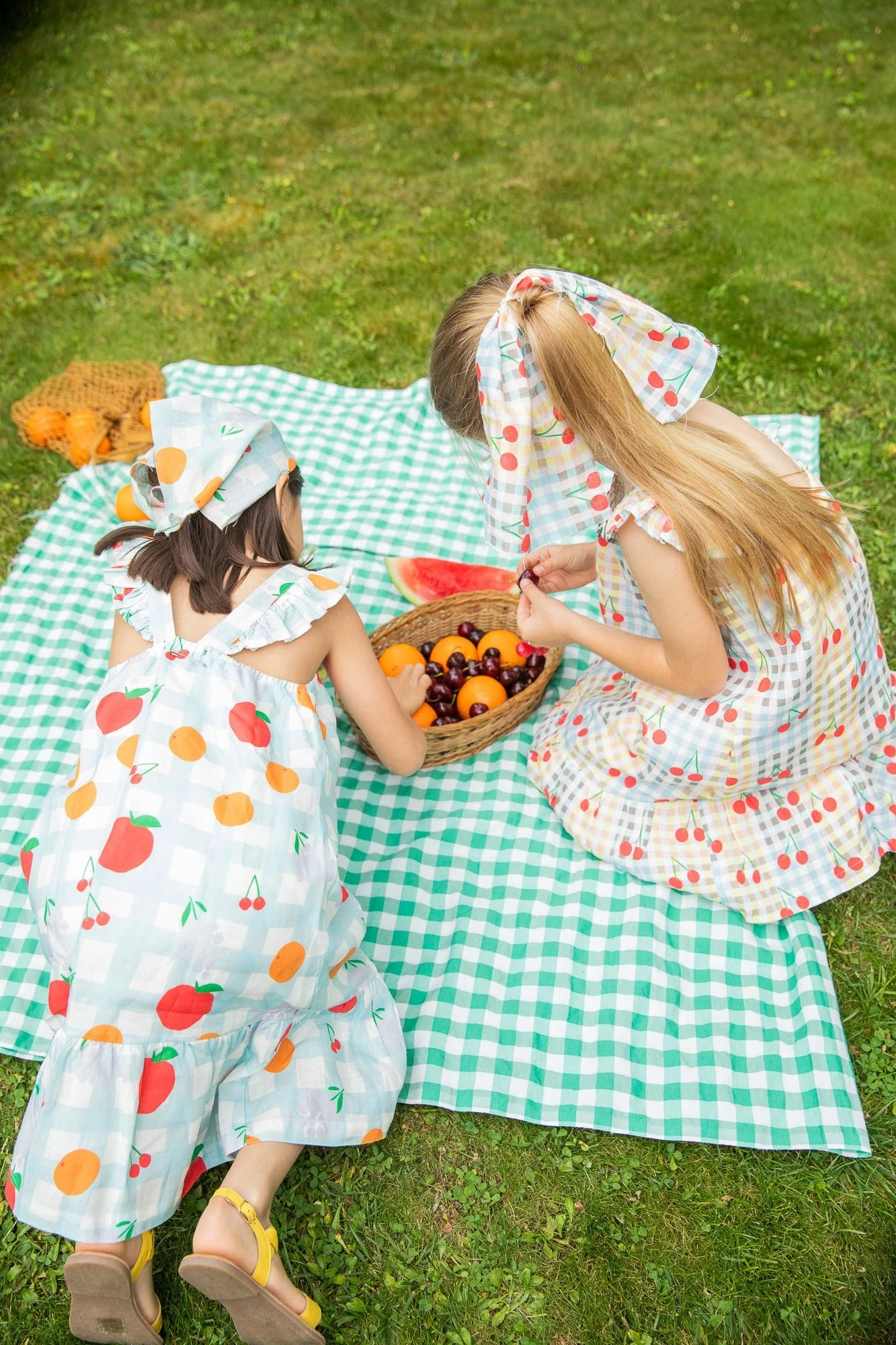 Linen Picnic Kid Ruffle Dress - Image 4