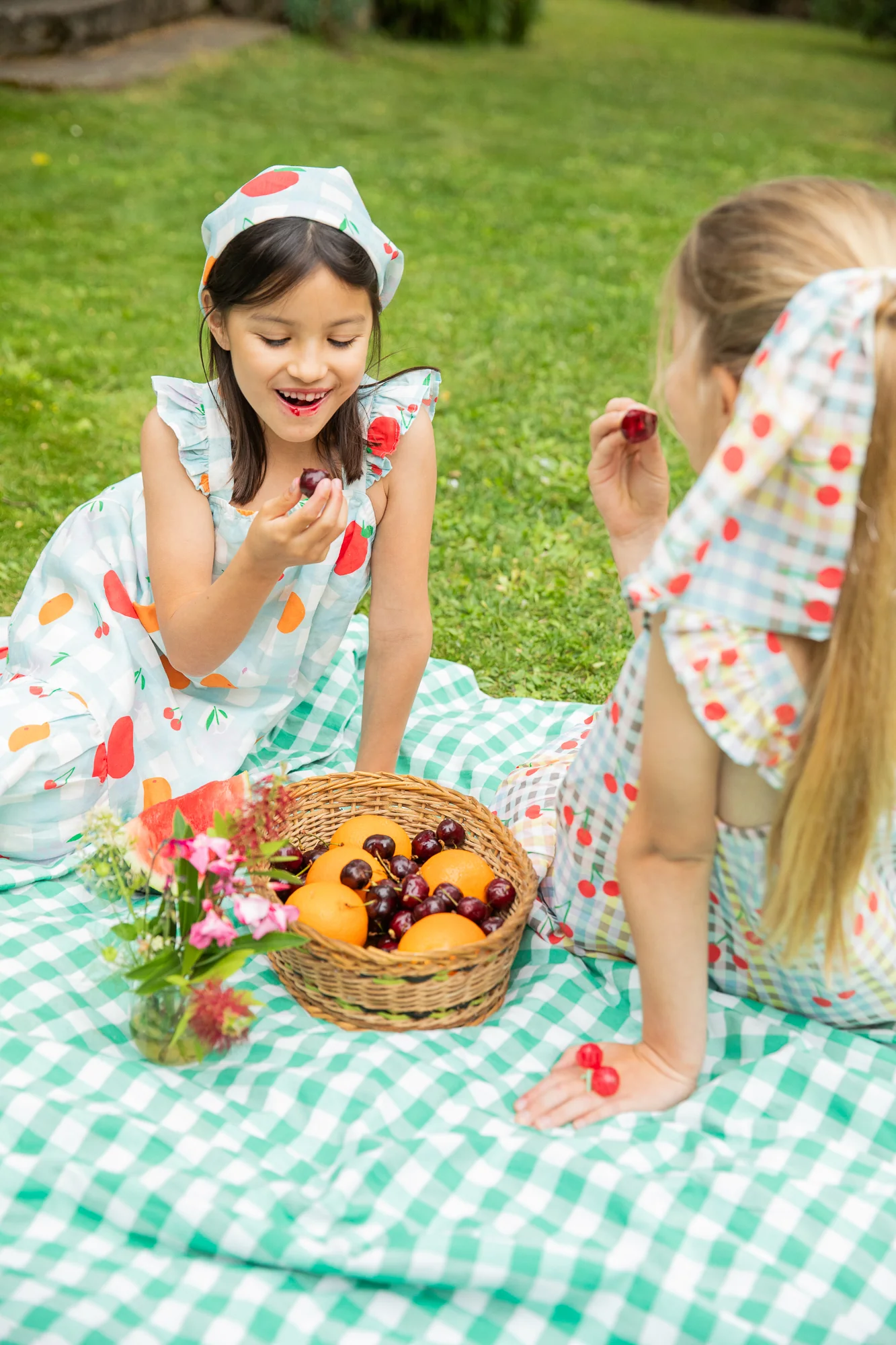 Linen Picnic Kid Ruffle Dress - Image 7
