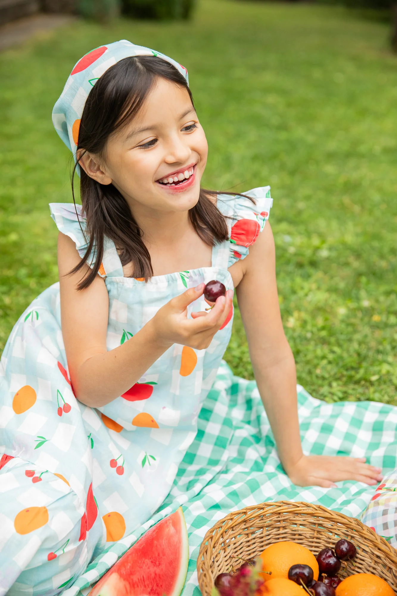 Linen Picnic Kid Ruffle Dress - Image 8