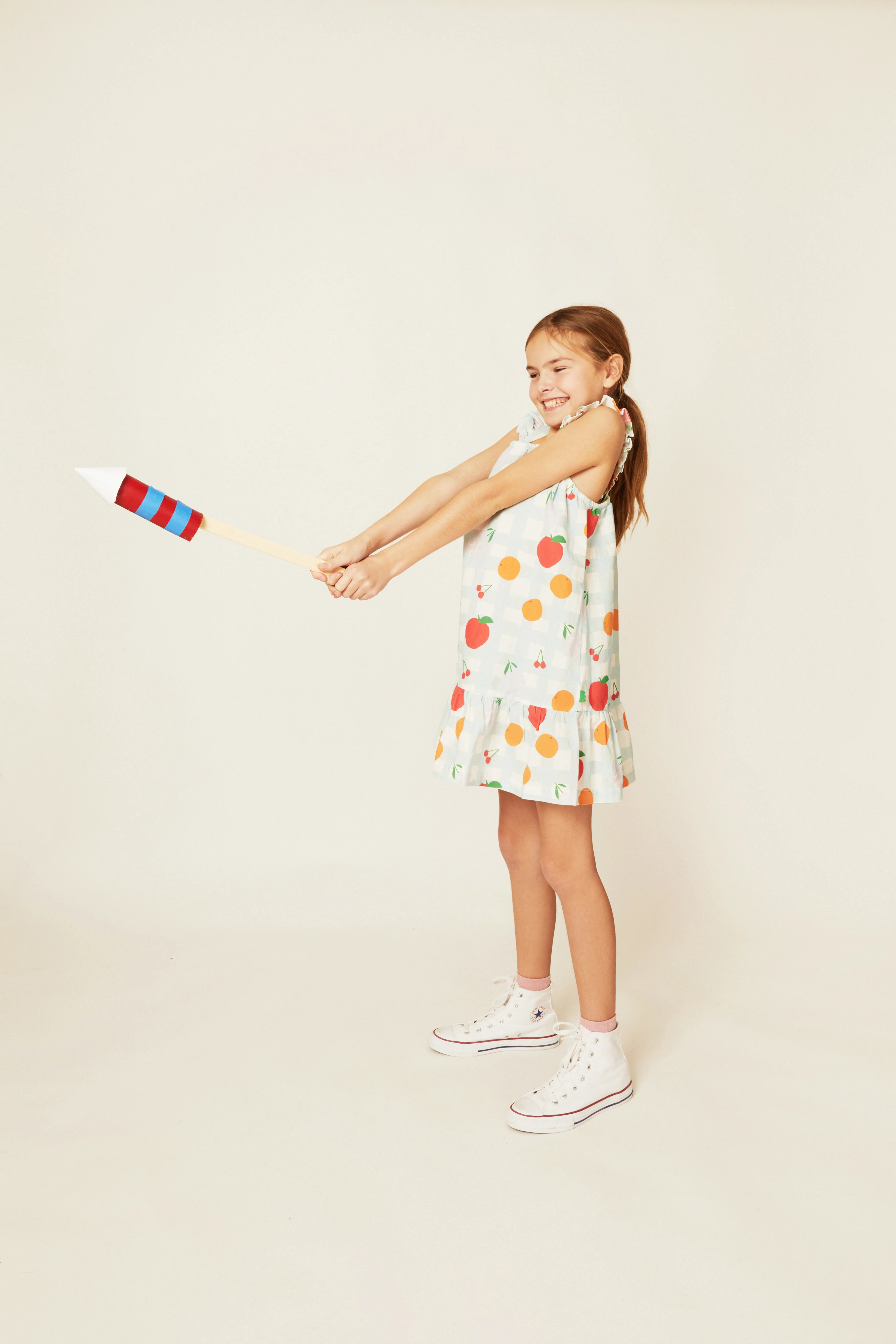 Linen Picnic Kid Ruffle Dress - Image 9