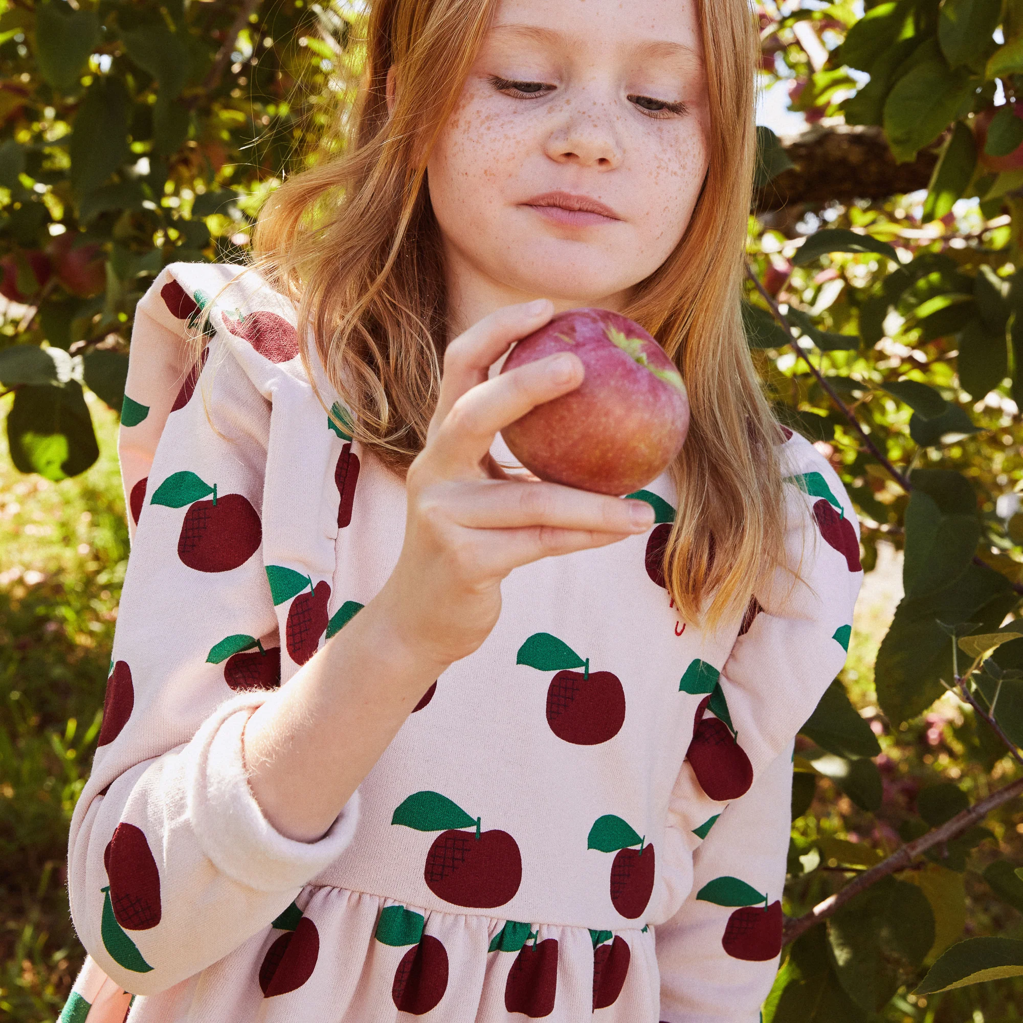 Recycled Cotton Apples Kid Ruffle Dress - Image 2