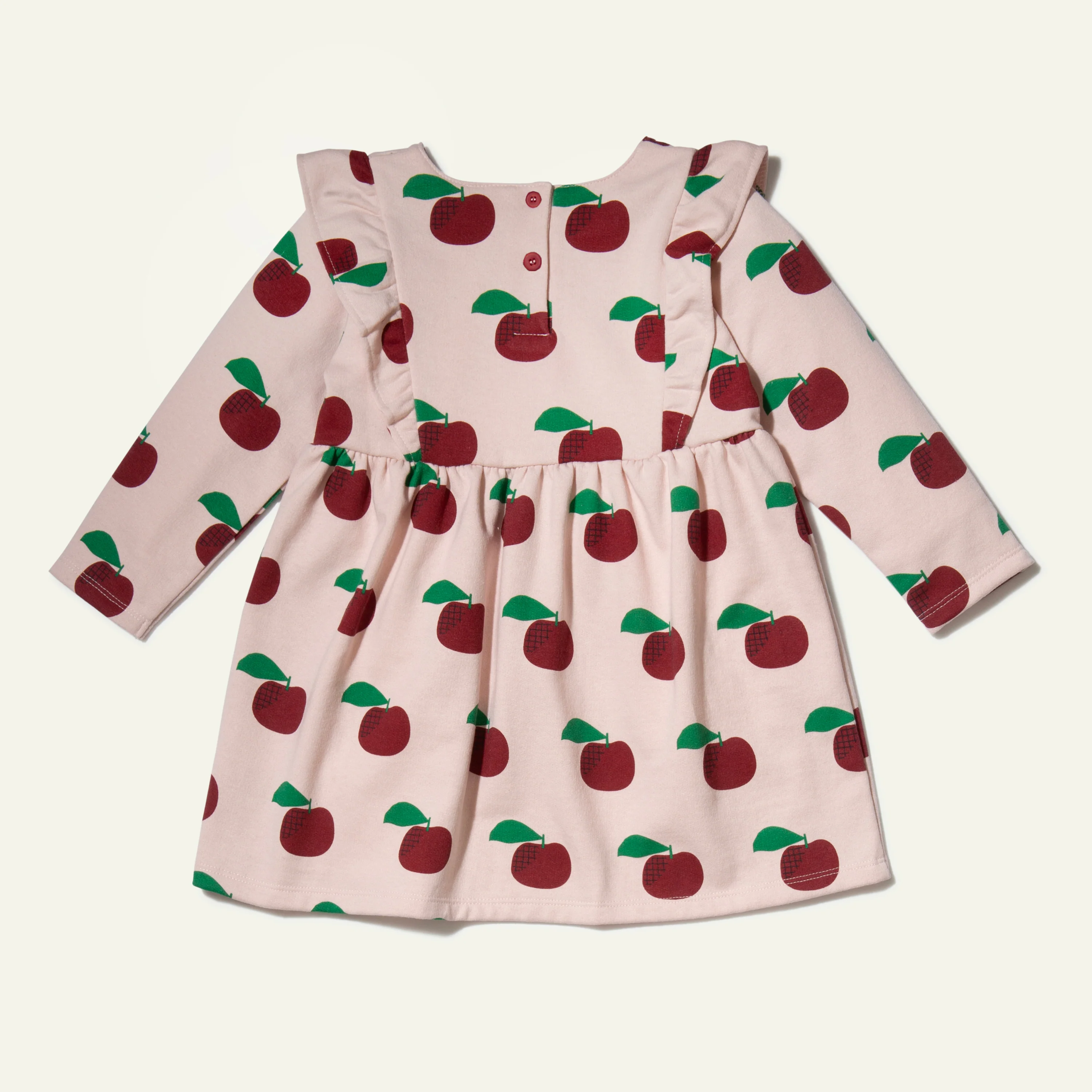 Recycled Cotton Apples Kid Ruffle Dress - Image 3