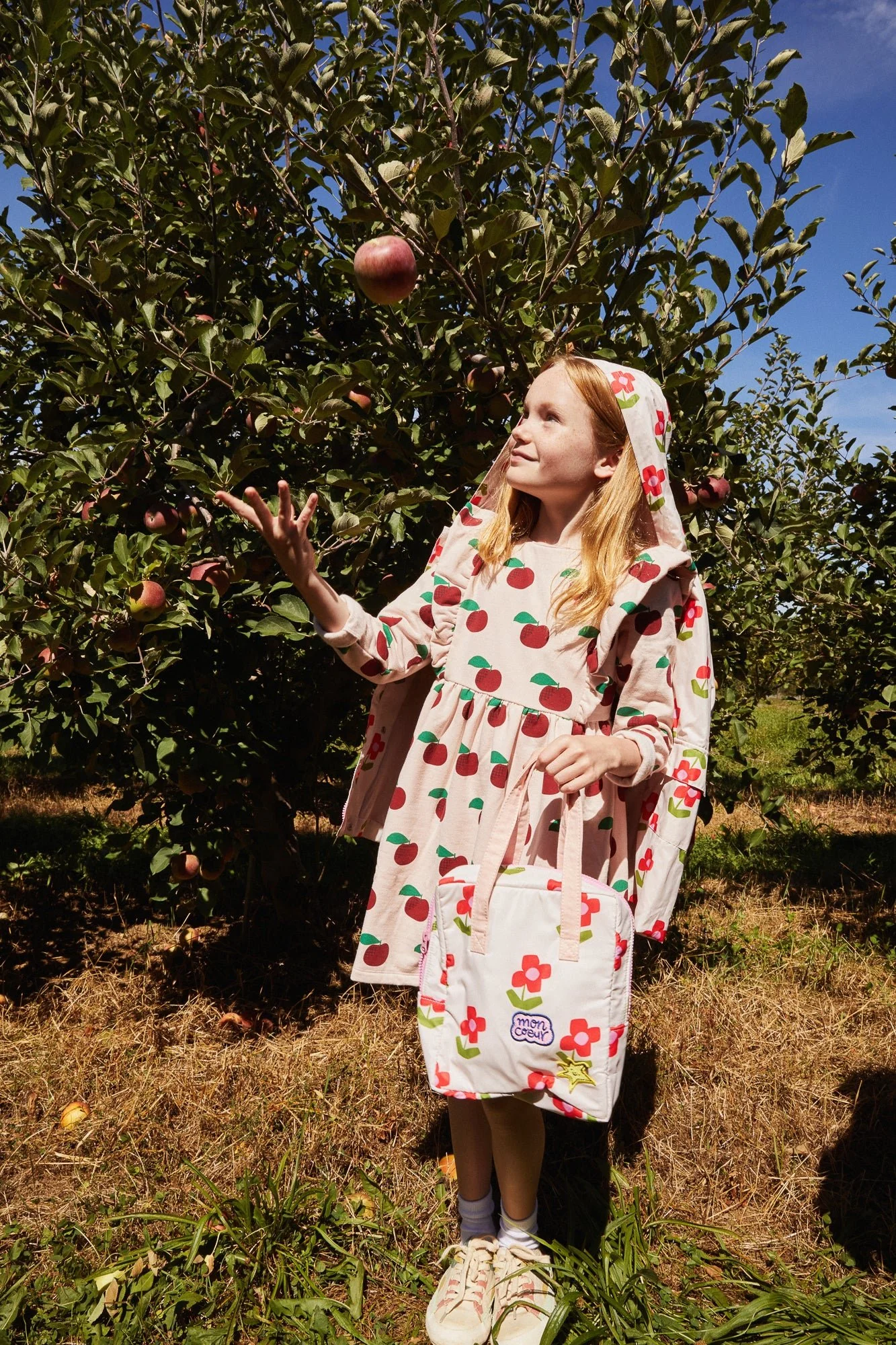 Recycled Cotton Apples Kid Ruffle Dress - Image 6
