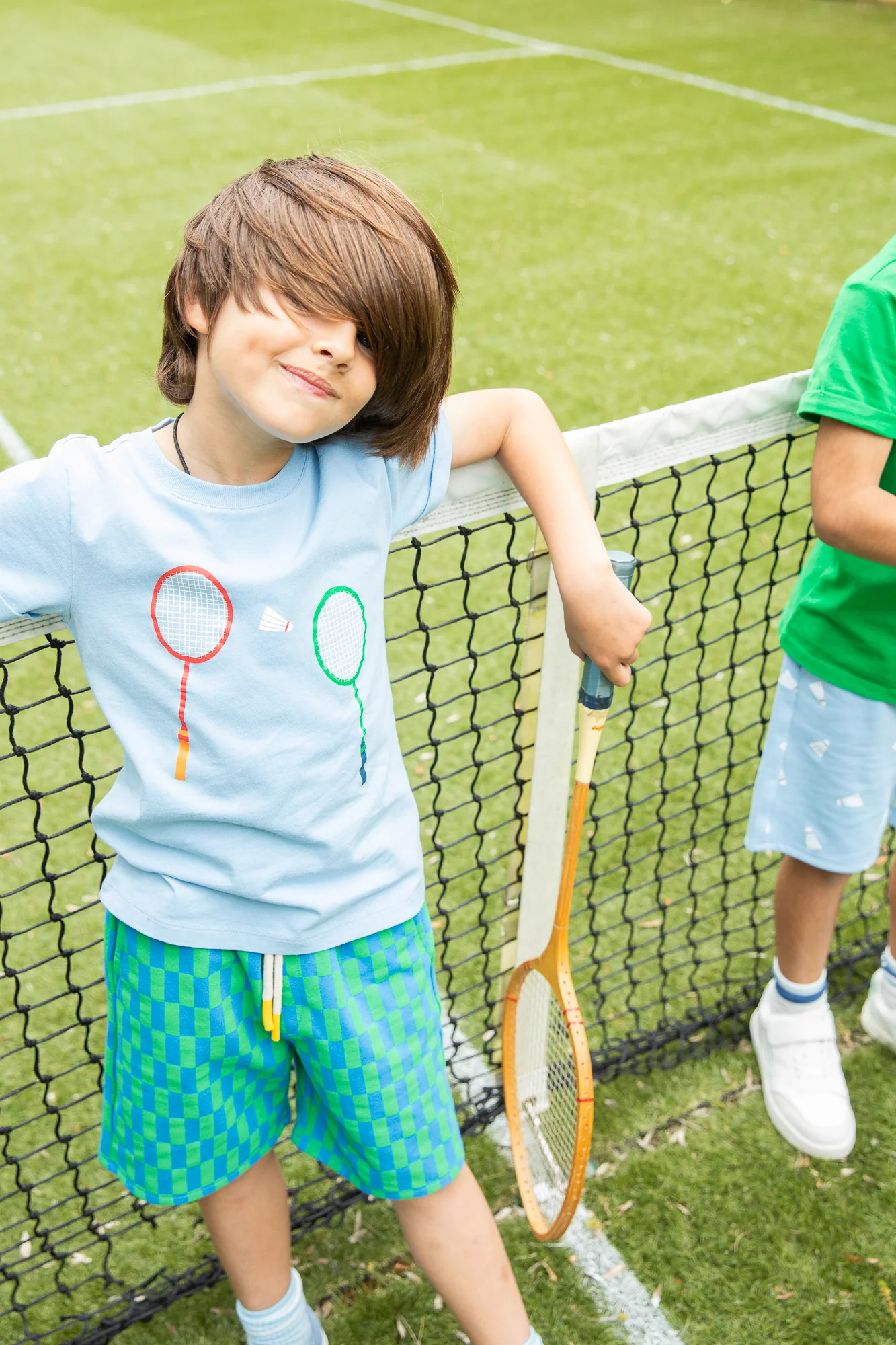 Recycled Cotton Blue Checkered Kid Short - Image 3