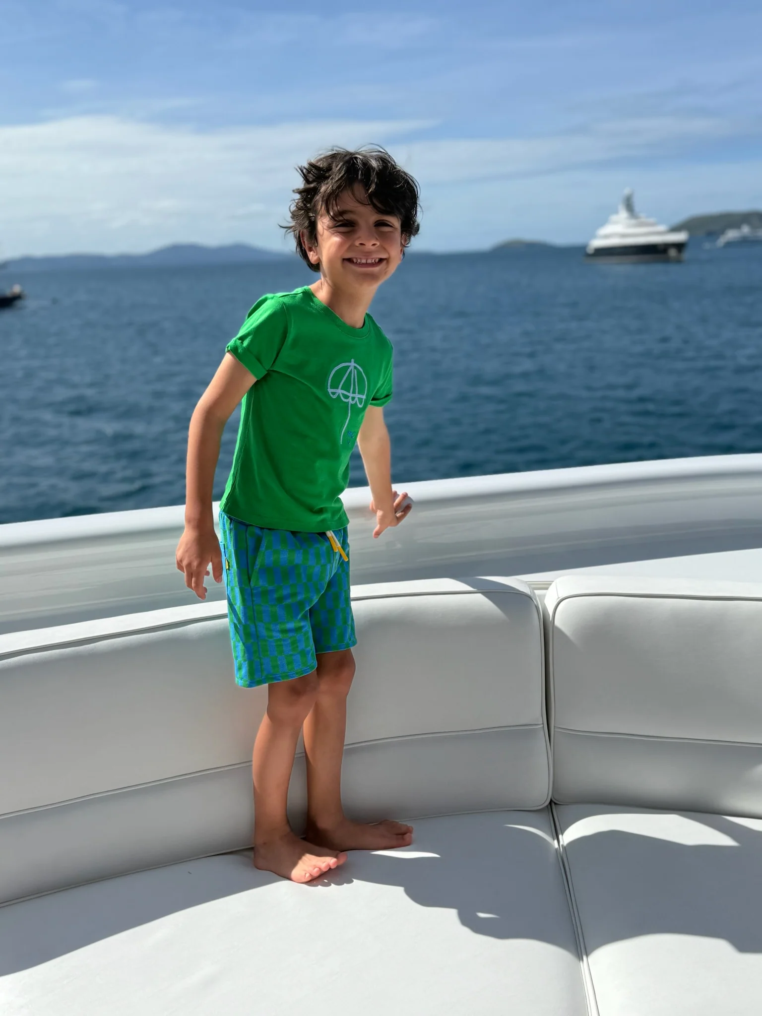 Recycled Cotton Blue Checkered Kid Short - Image 7