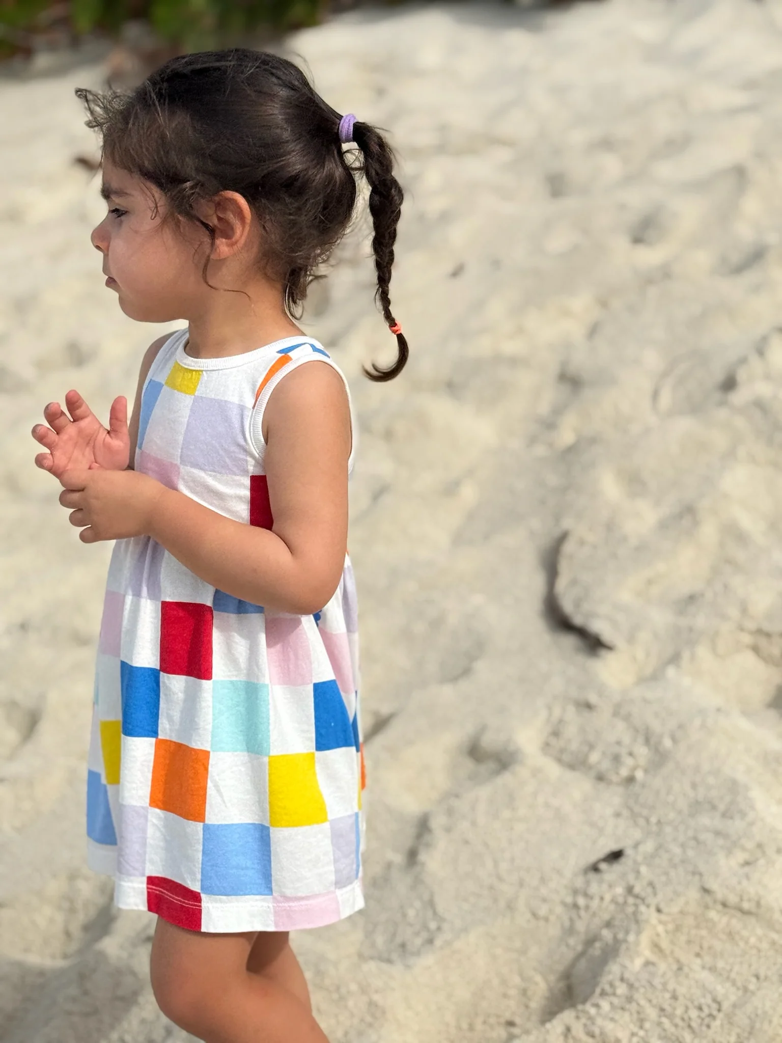 Recycled Cotton Checkered Baby Tank Dress - Image 2