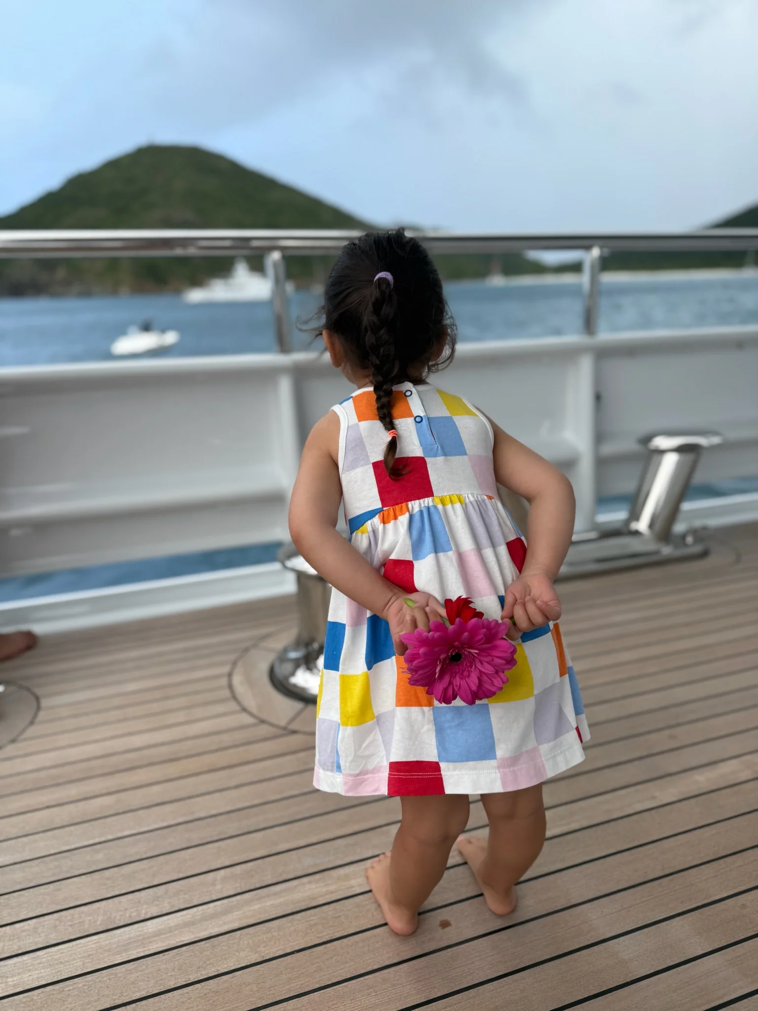 Recycled Cotton Checkered Baby Tank Dress - Image 6
