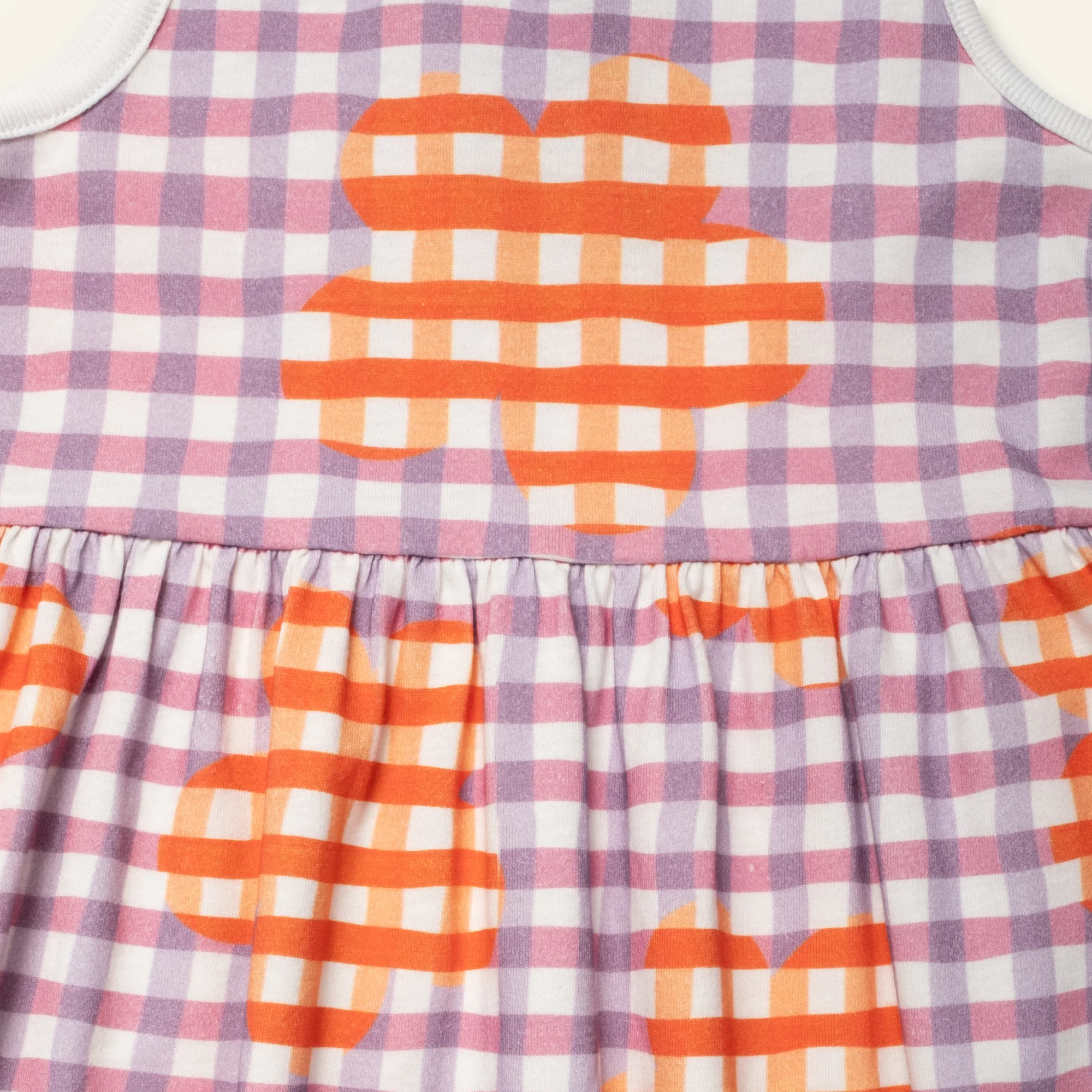 Flower Gingham Tank Dress - Image 3