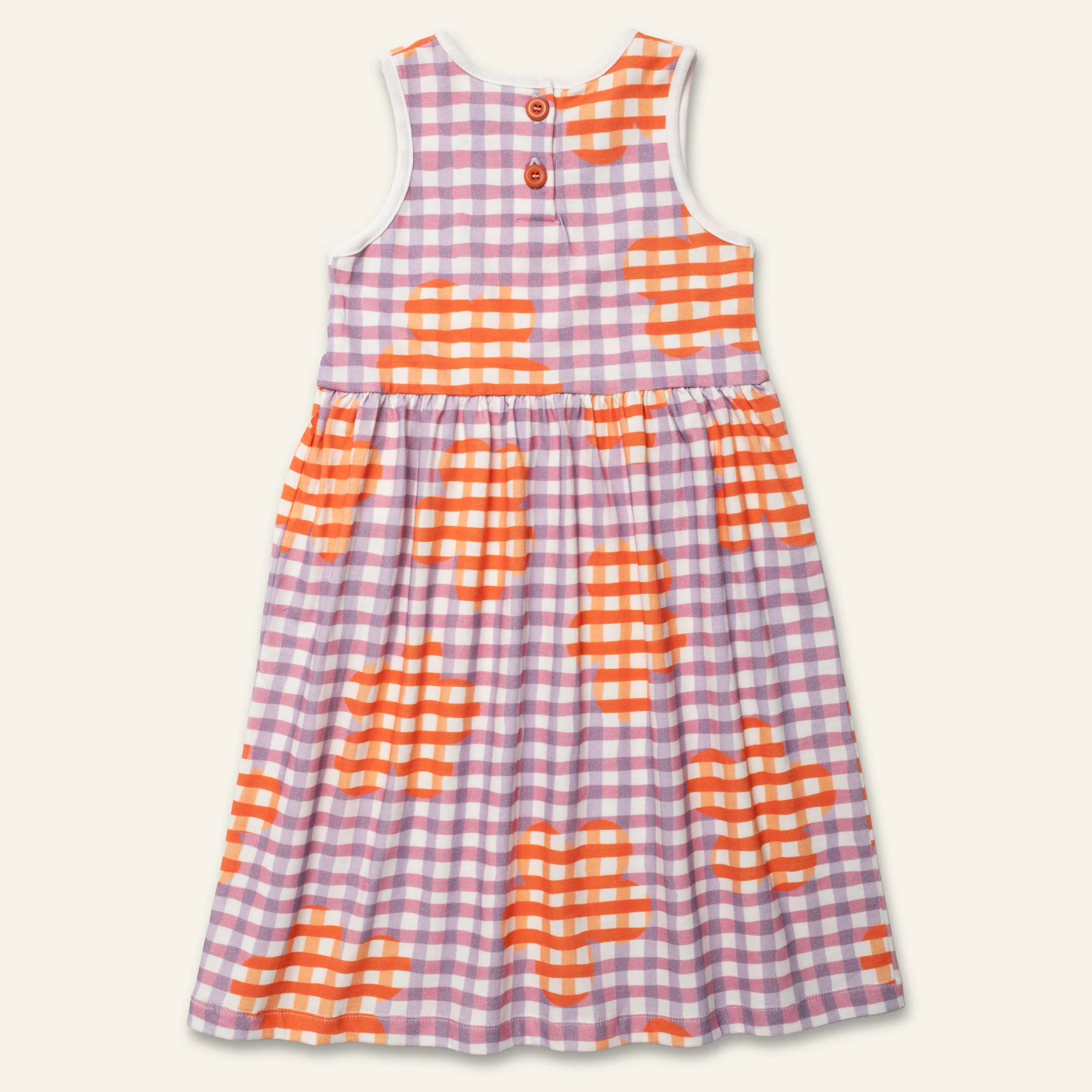 Flower Gingham Tank Dress - Image 5