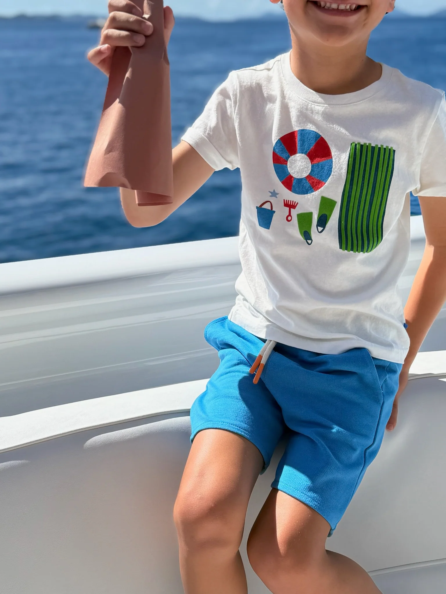 Recycled Cotton French Blue Kid Short - Image 4