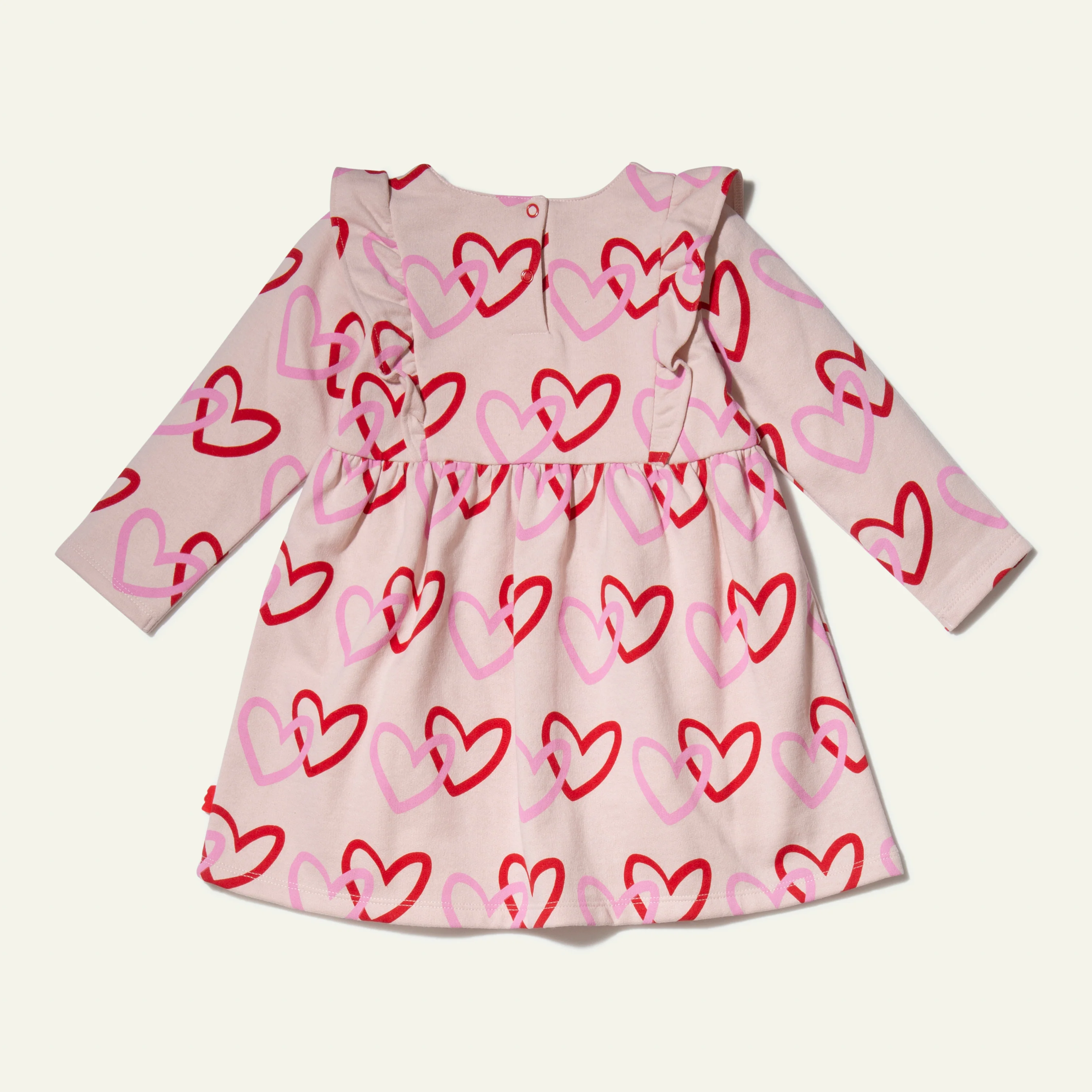 Recycled Cotton Hearts Baby Ruffle Dress - Image 3