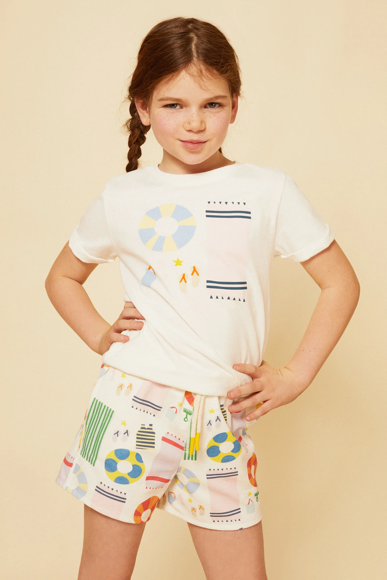 Recycled Cotton Pink Beach Party Kid T-Shirt - Image 2