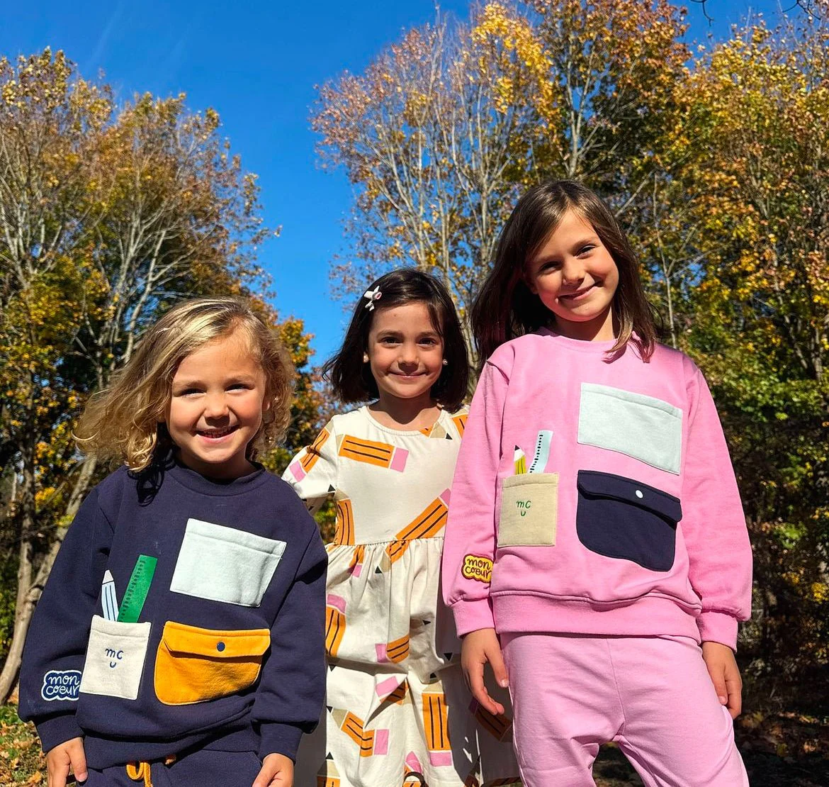 Recycled Cotton Pockets Kid Pink Sweatshirt - Image 4
