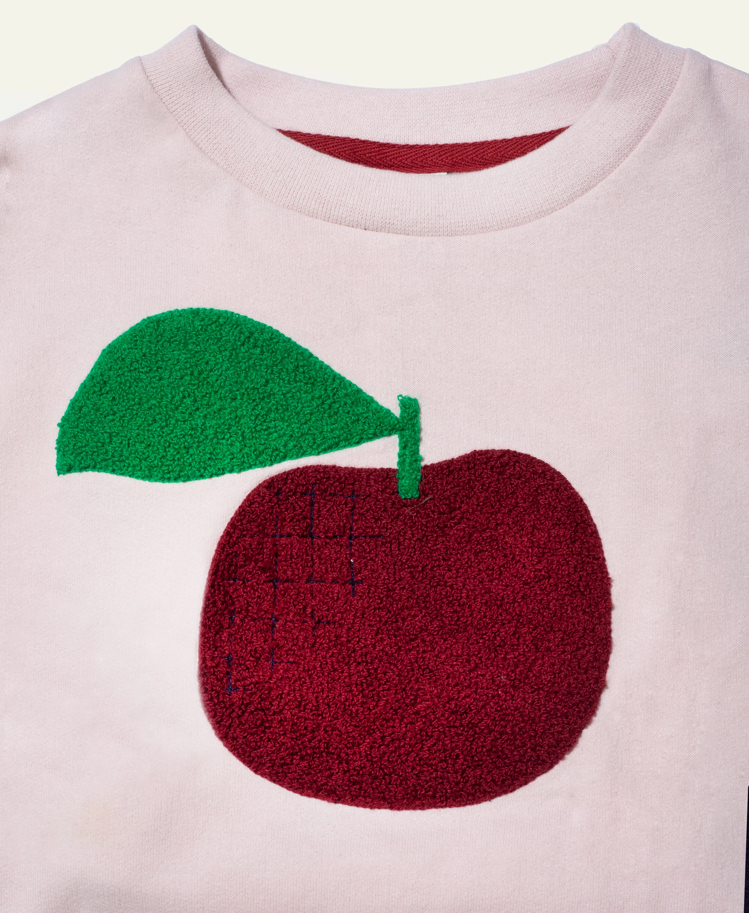Recycled Cotton Red Apple Kid Sweatshirt - Image 4