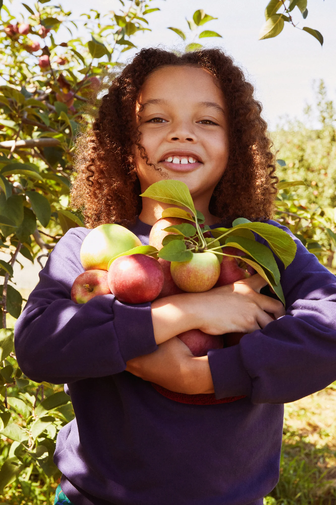 Recycled Cotton Red Apple Kid Sweatshirt - Image 7