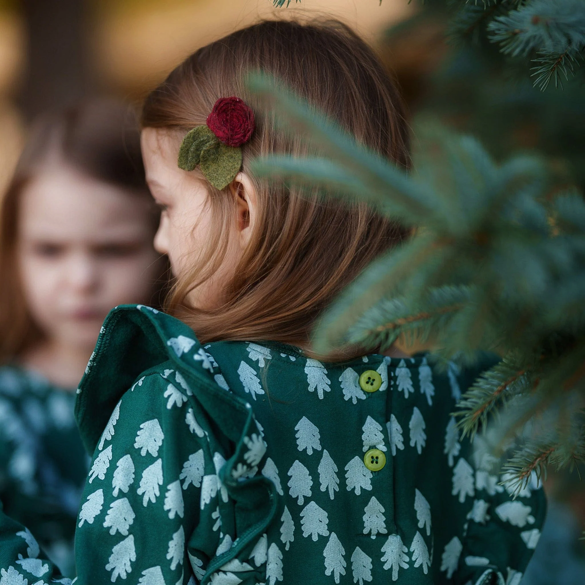Recycled Cotton Snowy Pine Ruffle Dress - Image 4