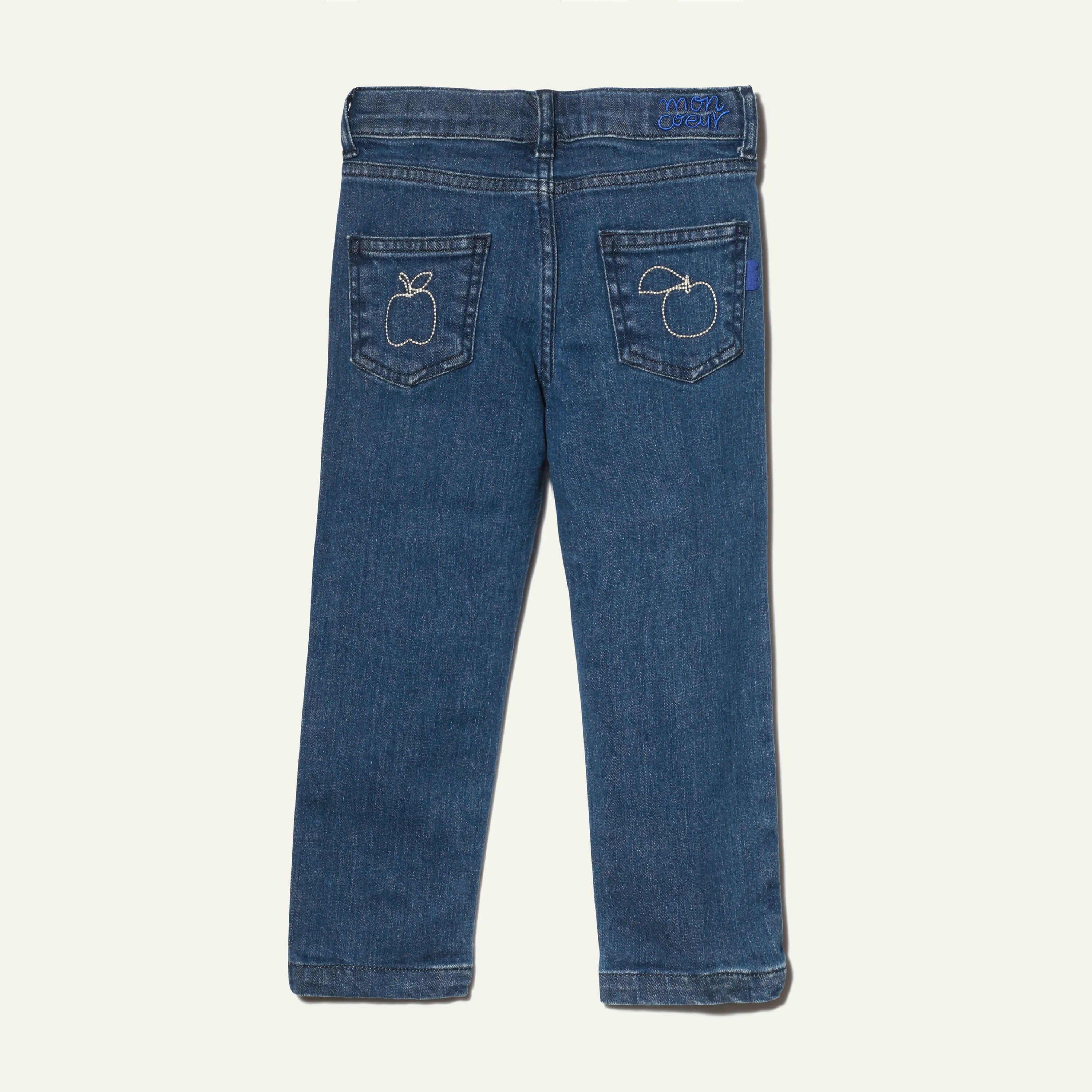 Recycled Denim Apple Patch Kid Pant - Image 3
