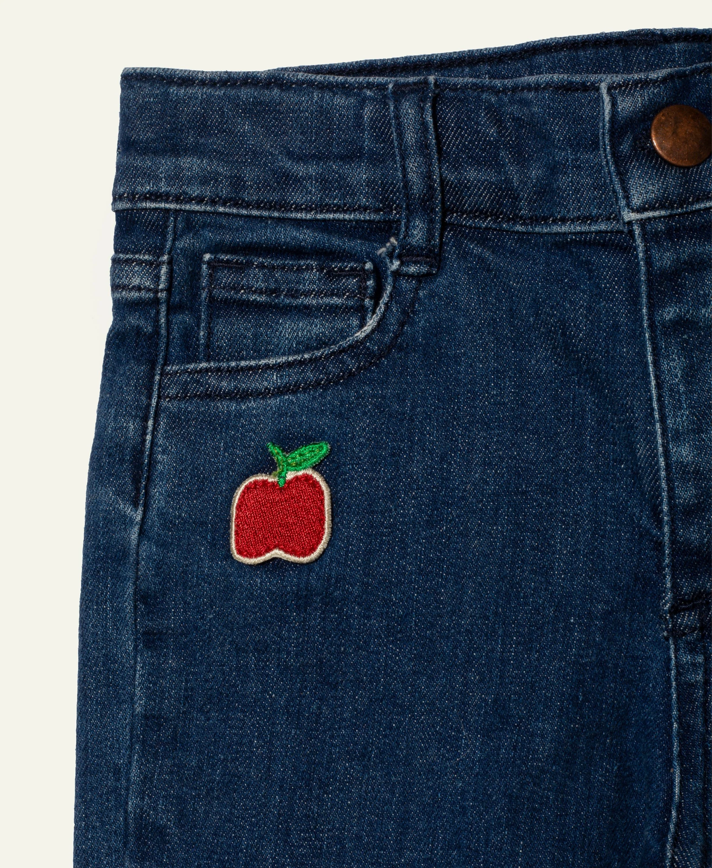 Recycled Denim Apple Patch Kid Pant - Image 5