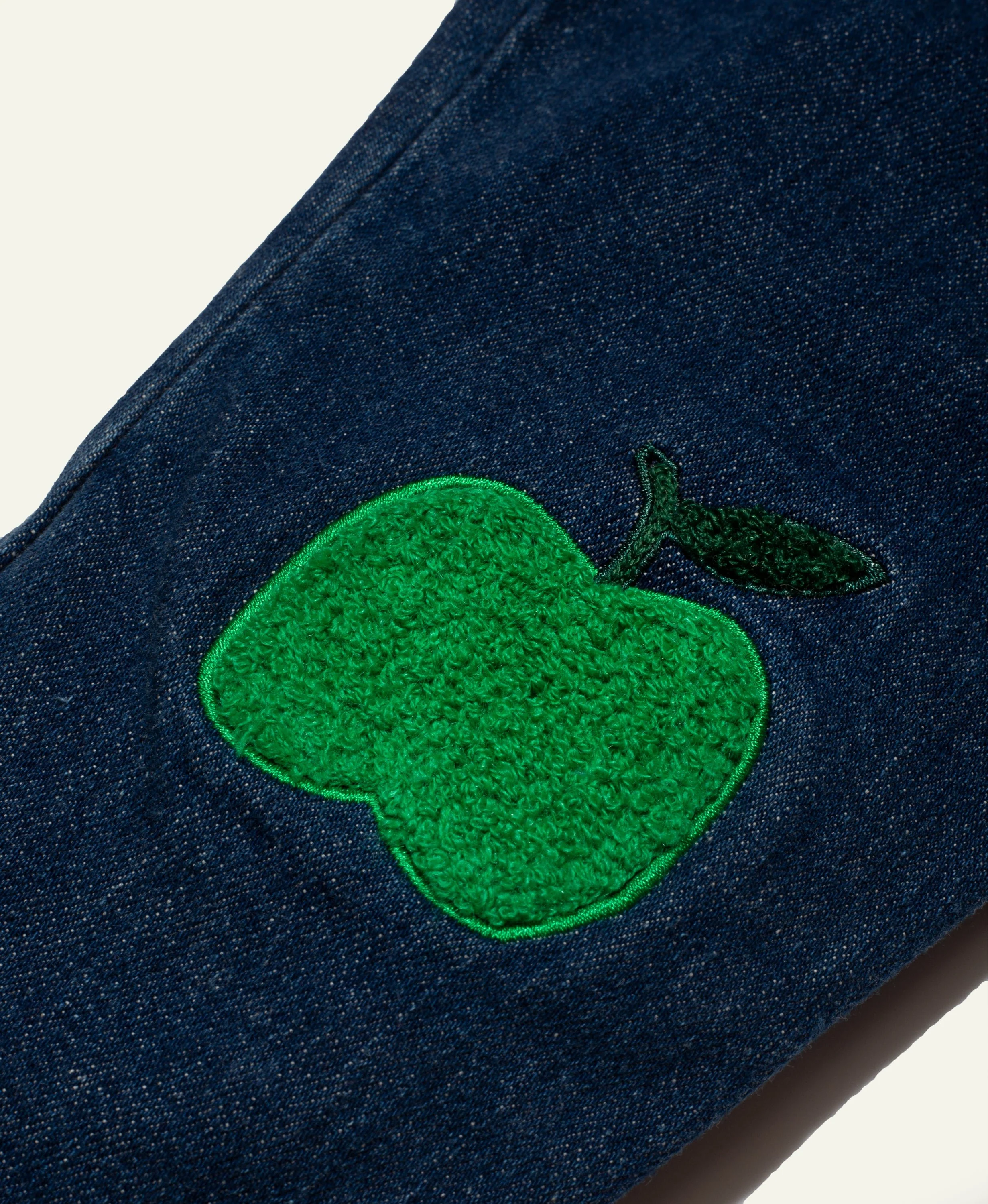 Recycled Denim Green Apple Patch Baby Pant - Image 4