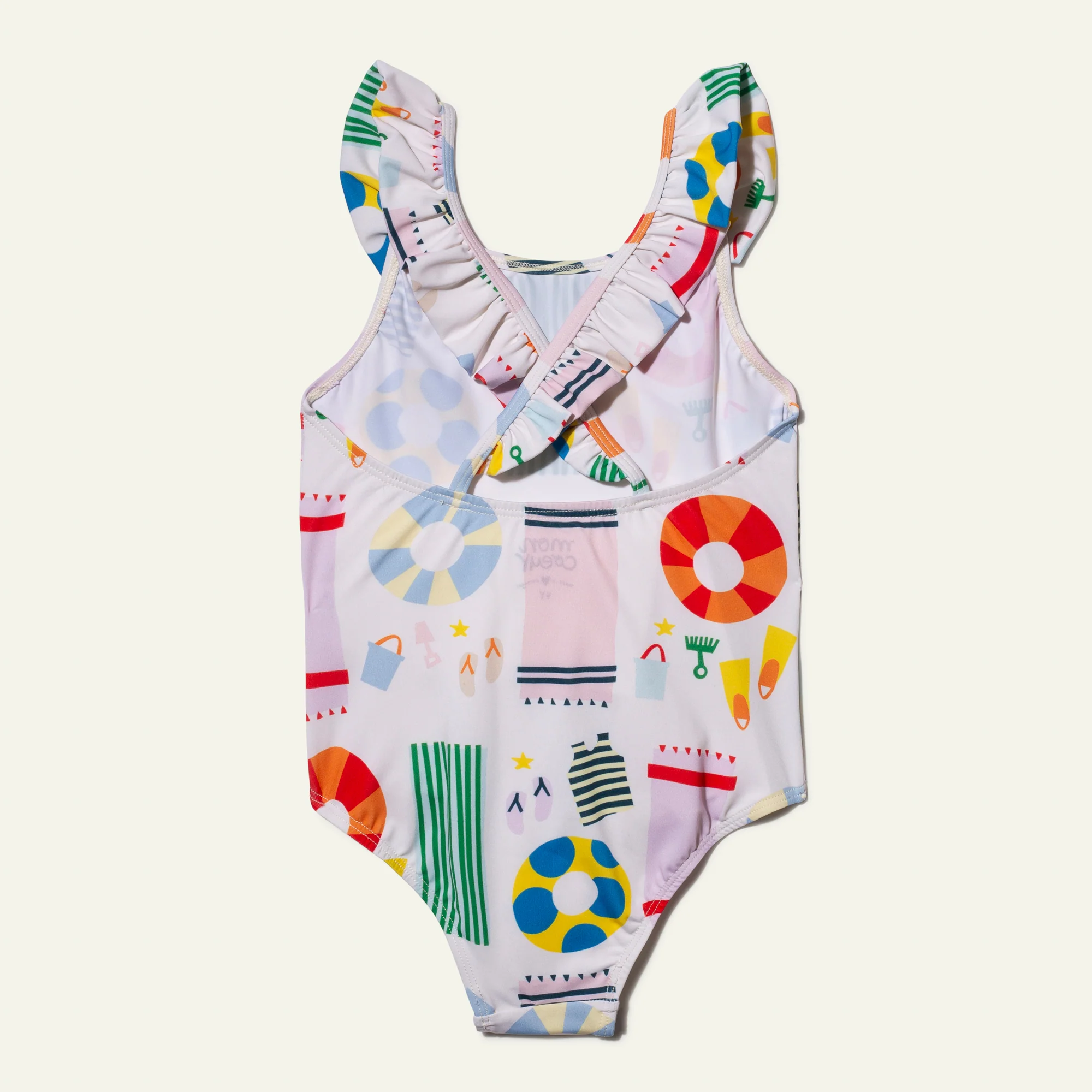 UPF 50+ Recycled Polyester Beach Kid Ruffle Swimsuit - Image 3